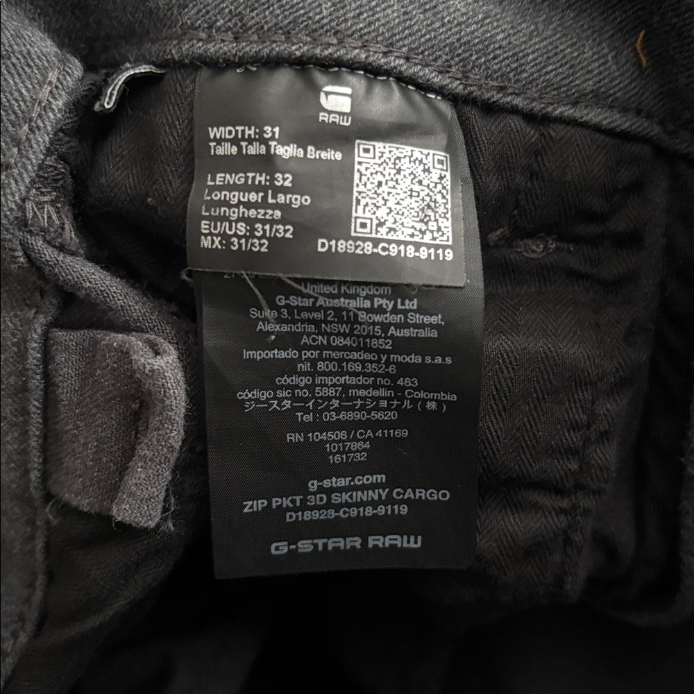 G-Star Grey Zip PKT 3D Skinny Cargo Pants - Picture 3 of 4